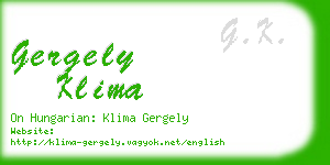 gergely klima business card